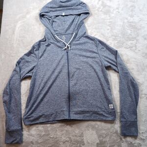 Rhoback Tempo Full Zip Hoodie Womens Small Blue Heather Stretch Performance
